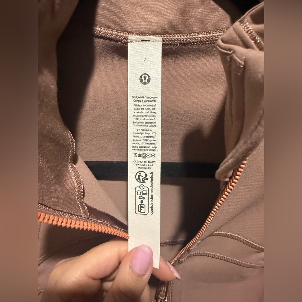 Lululemon Define Cropped Jacket - Twilight Rose / Rose Gold (Luon)*Sparkle - Picture 4 of 8